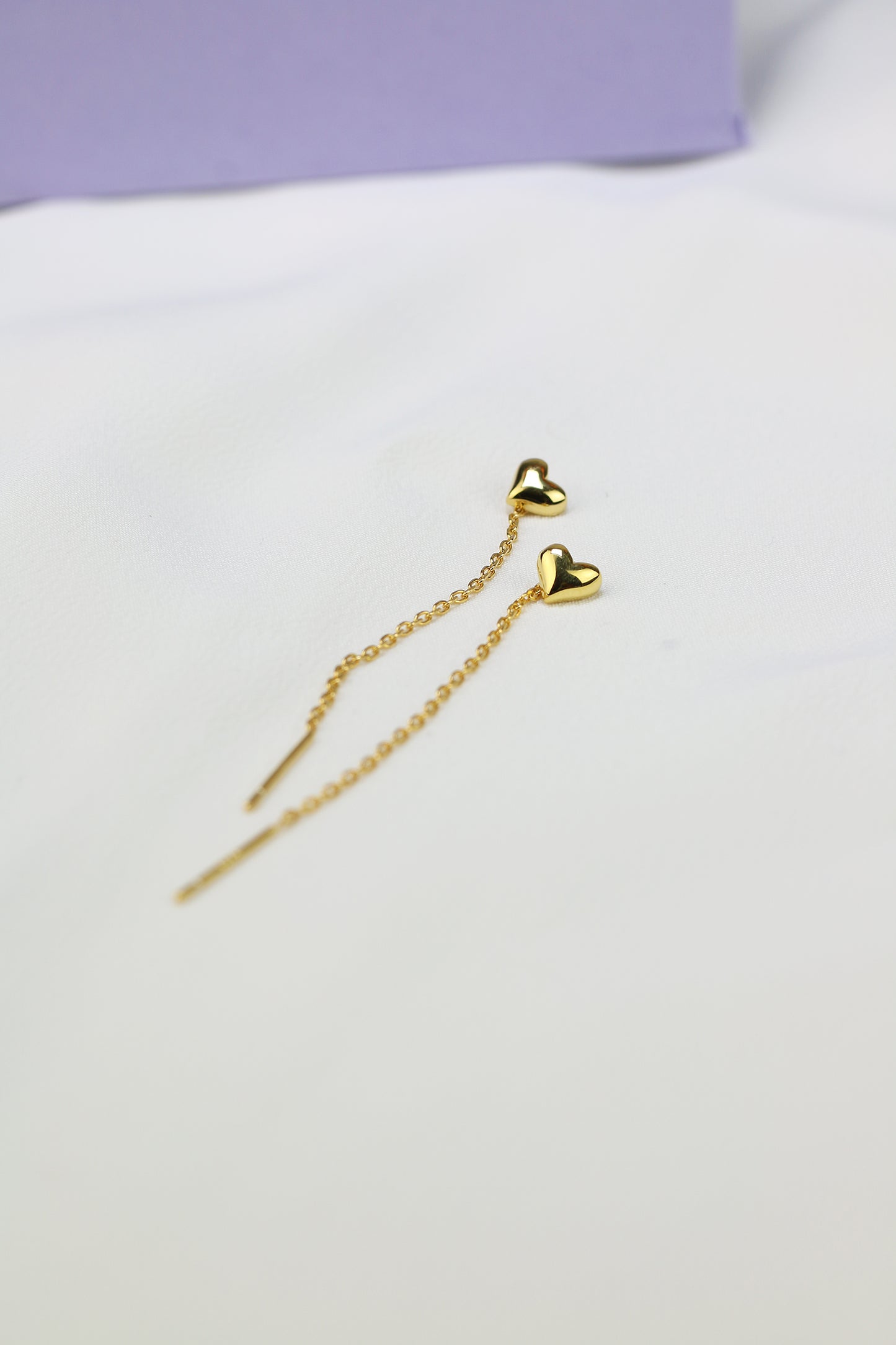 Orecchini Saliscendi Cuore placcato oro