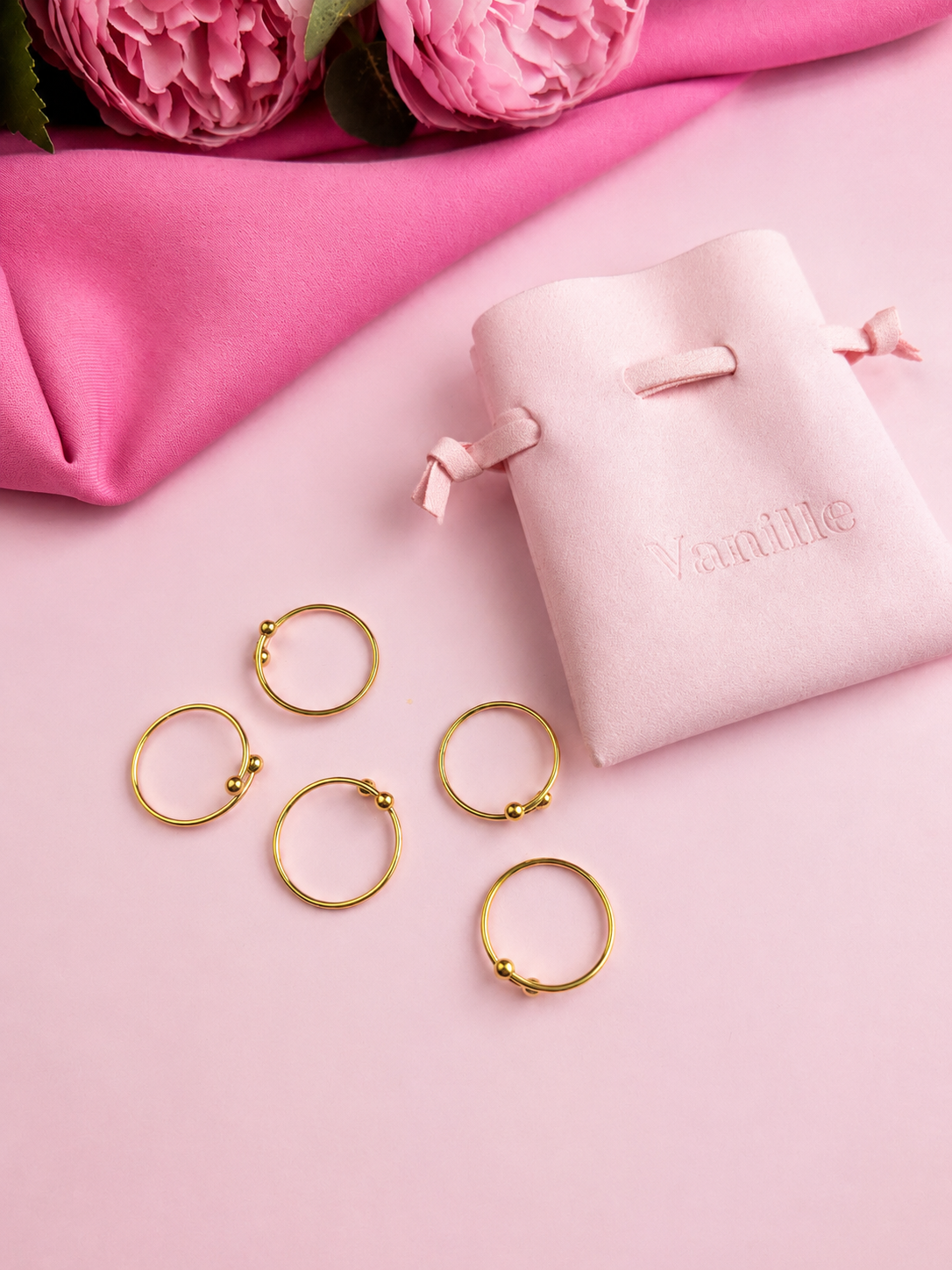Set 5 Anelli Fedine Gold