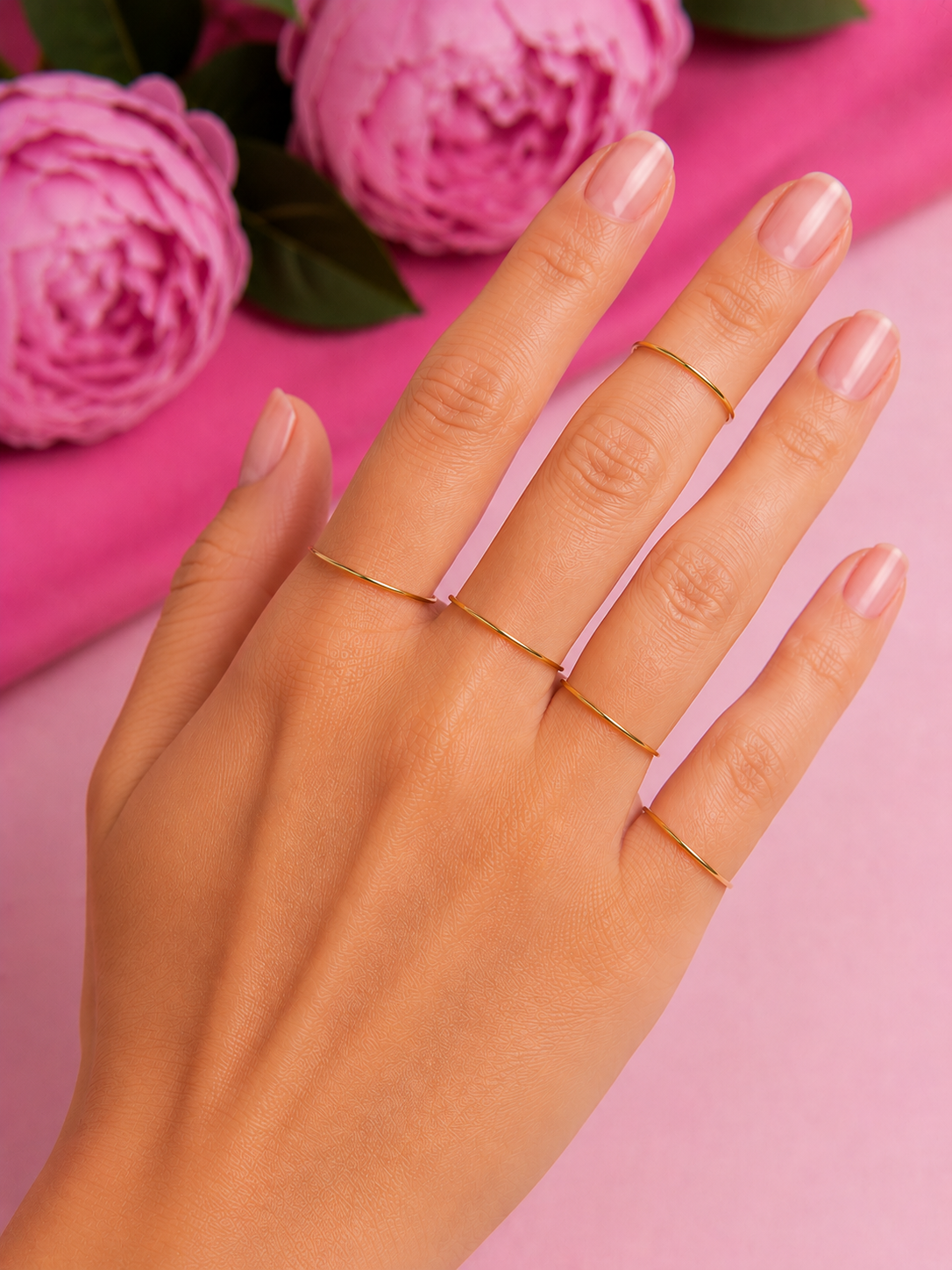 Set 5 Anelli Fedine Gold
