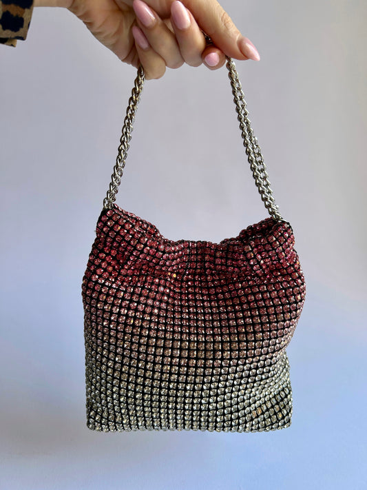 Borsa Luna con strass sfumati